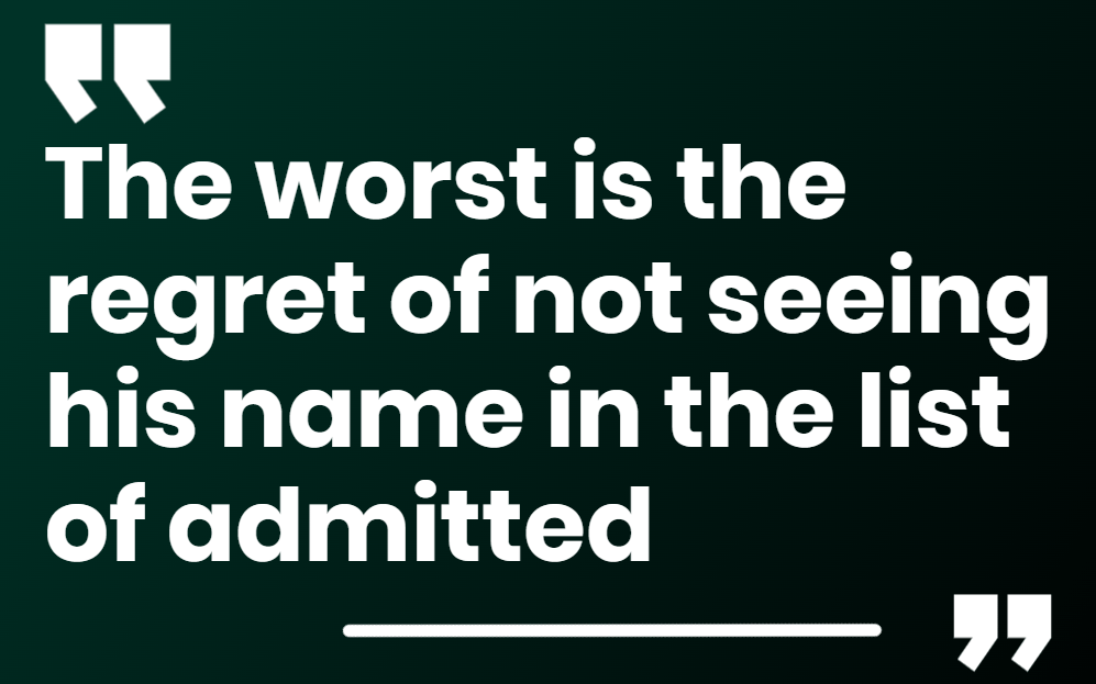 The worst emotion a student can feel is regret when you don't see your name on the receipt board.